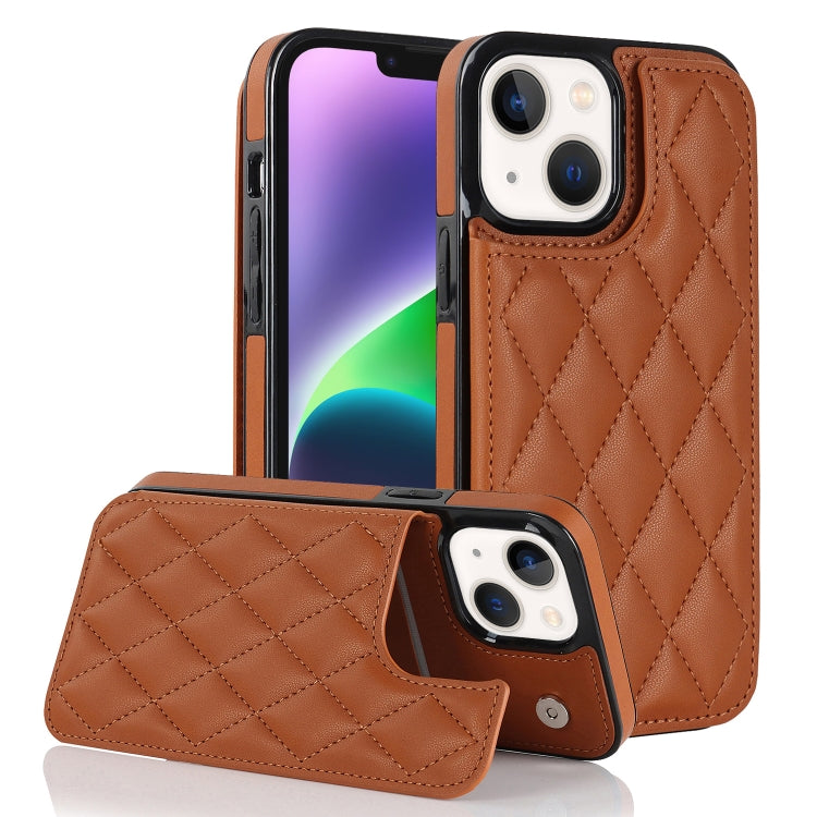 Double Buckle Rhombic PU Leather Phone Case, For iPhone 14, For iPhone 14 Plus, For iPhone 14 Pro, For iPhone 14 Pro Max, For iPhone 13, For iPhone 13 mini