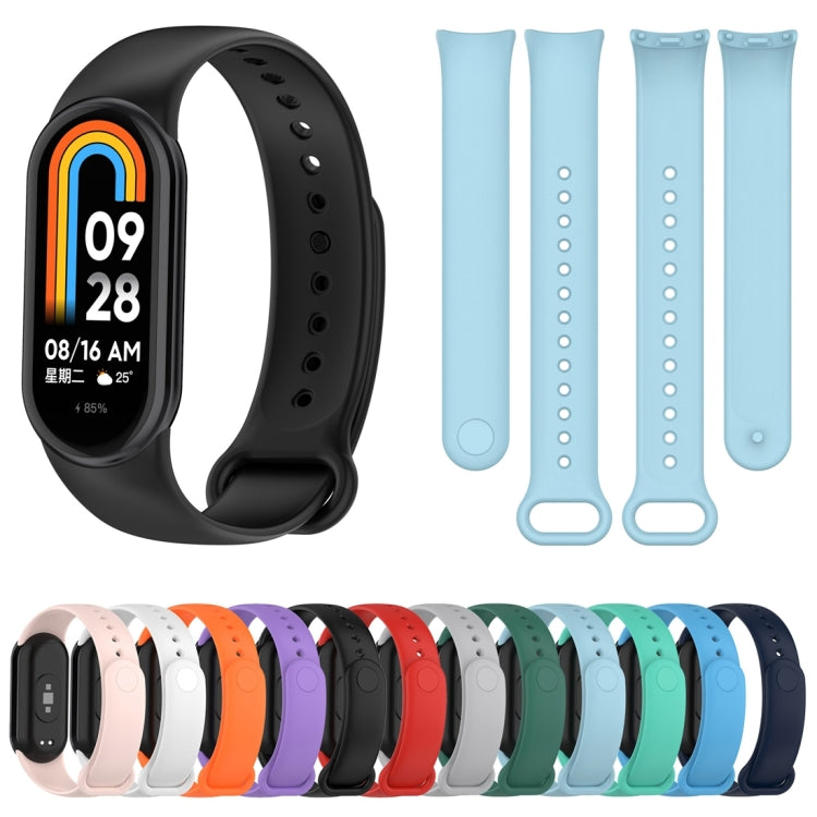 Solid Color Silicone Plug Replacement Watch Band, For Xiaomi Mi Band 8