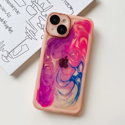 Oil Painting Electroplating TPU Phone Case, For iPhone 14, For iPhone 14 Pro, For iPhone 14 Plus, For iPhone 14 Pro Max, For iPhone 13, For iPhone 13 Pro, For iPhone 13 Pro Max, For iPhone 12, For iPhone 12 Pro