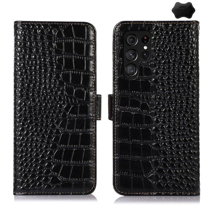 Crocodile Top Layer Cowhide Leather Phone Case, For Samsung Galaxy S24 Ultra, For Samsung Galaxy A55 5G, For Samsung Galaxy Xcover 7, For Samsung Galaxy M54 5G, For Samsung Galaxy A35 5G, For Samsung Galaxy M34 5G, For Samsung Galaxy S24+