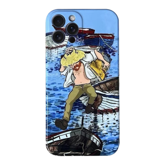 Oil Painting Pattern Glossy PC Phone Case, For iPhone 15 Pro Max, For iPhone 15 Pro, For iPhone 15 Plus, For iPhone 15, For iPhone 14 Plus, For iPhone 14, For iPhone 14 Pro, For iPhone 14 Pro Max, For iPhone SE 2022/2020 / 8 / 7