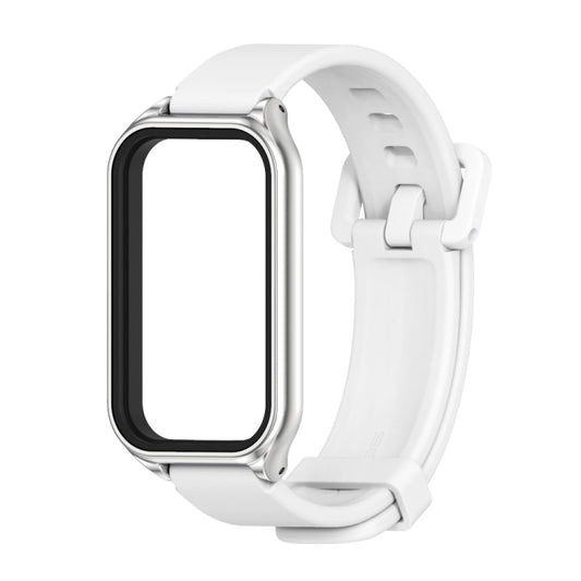 Mijobs Metal Shell Silicone Watch Band, For Xiaomi Smart Band 8 Active / Redmi Band 2