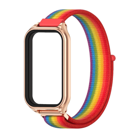 Mijobs Metal Shell Breathable Nylon Loop Watch Band, For Xiaomi Smart Band 8 Active / Redmi Band 2