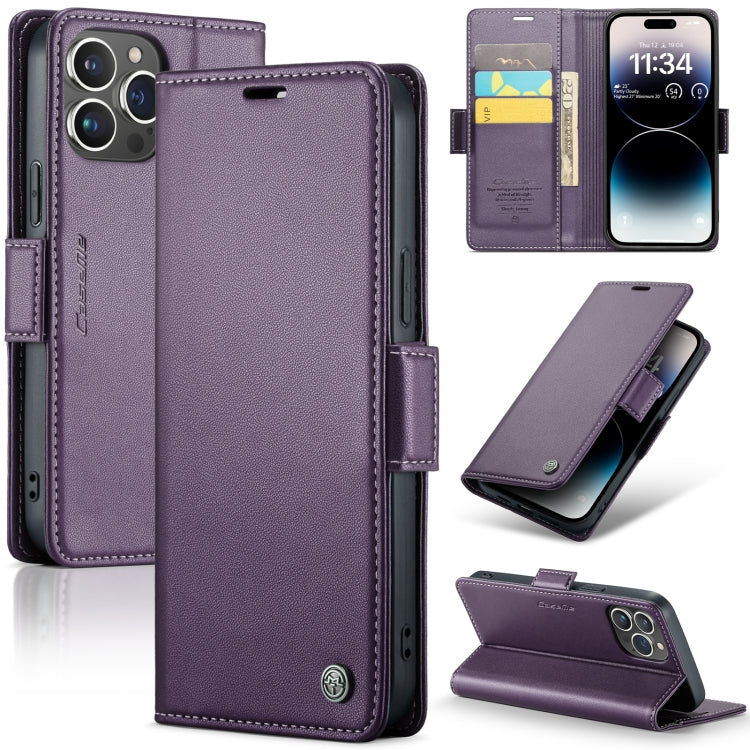 CaseMe 023 Butterfly Buckle Litchi Texture RFID Anti-theft Leather Phone Case, For iPhone 14, For iPhone 15 Pro Max, For iPhone 15 Pro, For iPhone 14 Plus, For iPhone 14 Pro, For iPhone 15 Plus, For iPhone 15, For iPhone 14 Pro Max