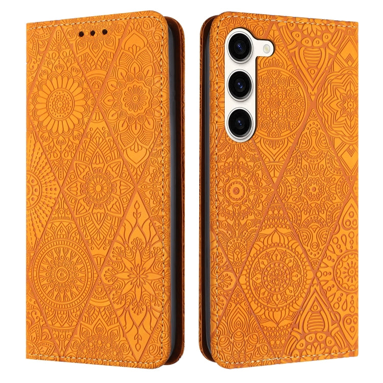 Ethnic Embossed Adsorption Leather Phone Case, For Samsung Galaxy S23 5G, For Samsung Galaxy S23 Ultra 5G, For Samsung Galaxy S22 5G, For Samsung Galaxy S22+ 5G, For Samsung Galaxy S22 Ultra 5G, For Samsung Galaxy S21 5G, For Samsung Galaxy S21+ 5G