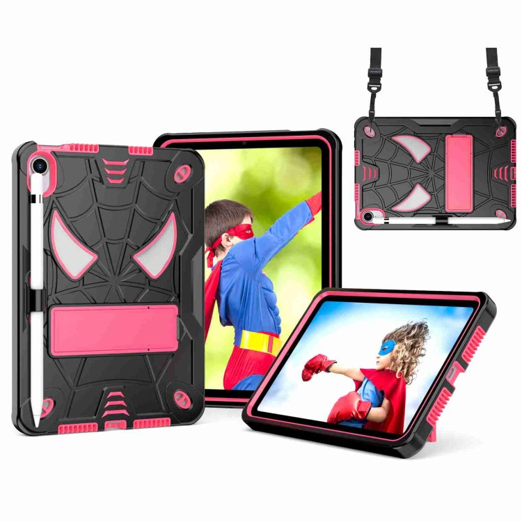 Spider Texture Silicone Hybrid PC Tablet Case with Shoulder Strap, For iPad 10th Gen 10.9 2022, For iPad Pro 11 2021 / Air 5 10.9, For iPad 10.2 2021 / 2020 / 2019, For iPad mini 6