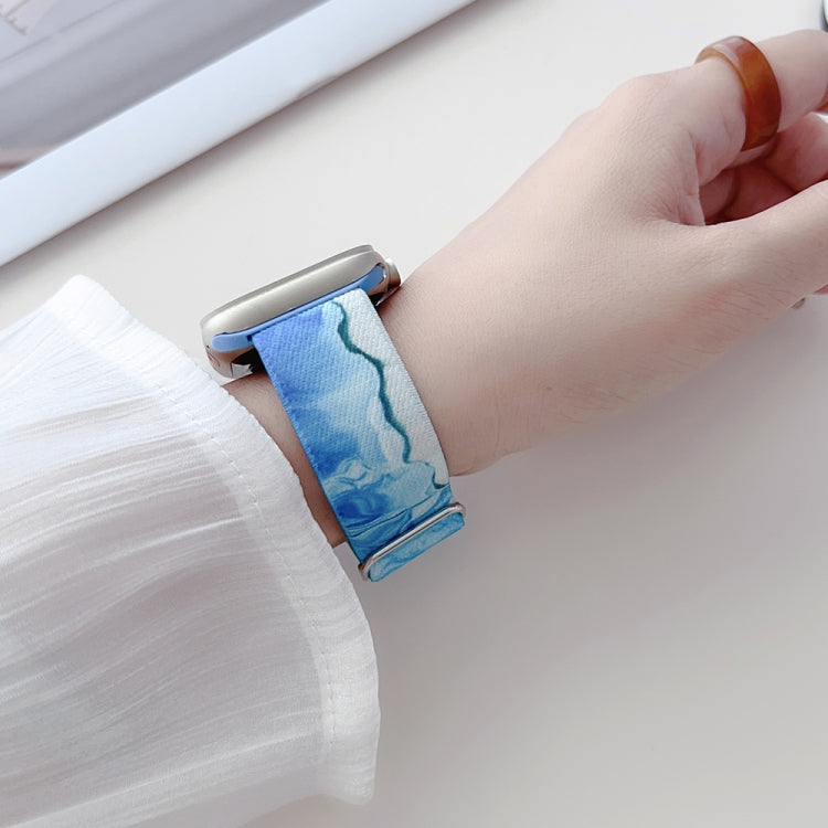 Painted Pattern Nylon Replacement Watch Band, For Apple Watch SE 2023 44mm, For Apple Watch Ultra 49mm, For Apple Watch SE 2023 40mm, For Apple Watch 8 41mm, For Apple Watch Ultra 2 49mm, For Apple Watch 8 45mm
