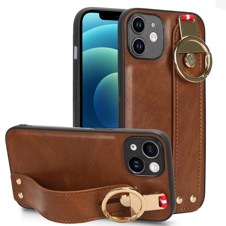 Wristband Leather Back Phone Case, For iPhone 12 mini