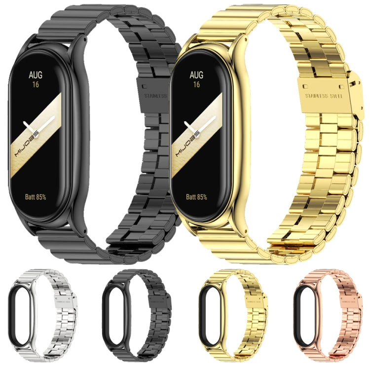 Mijobs Plus Case Bamboo Buckle Metal Watch Band, For Xiaomi Mi Band 8