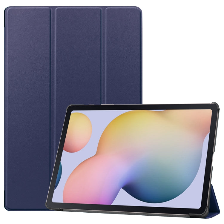 Custer Texture Smart PU Leather Case with Sleep / Wake-up Function & 3-Fold Holder, For Samsung Galaxy Tab S8+ / Tab S8 Plus / Tab S7 FE / Tab S7+