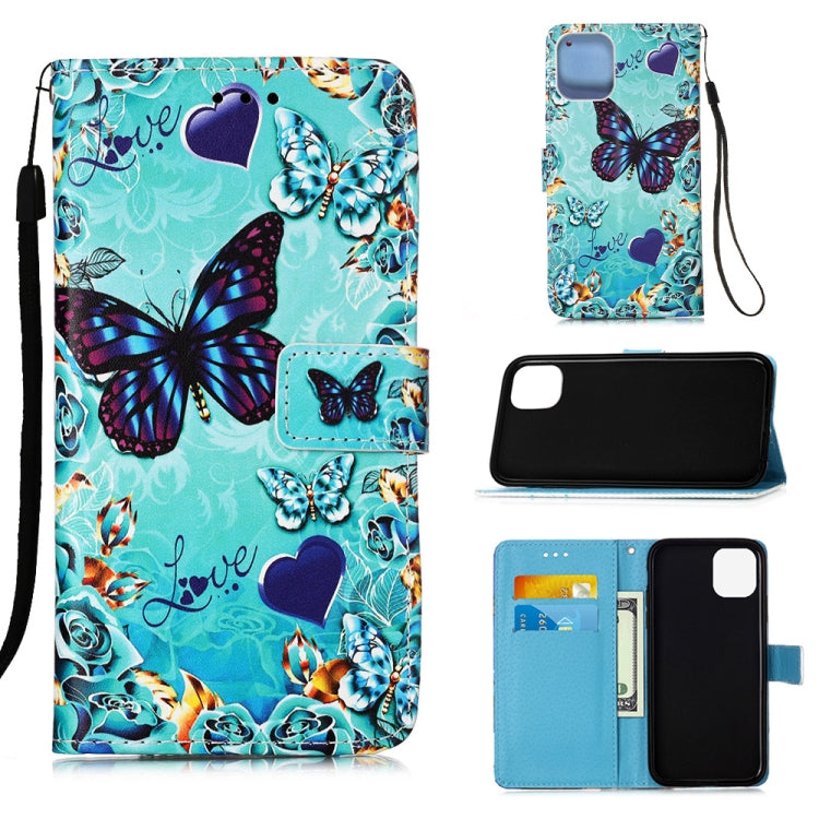 Painted Flat Texture Leather Case with Lanyard & Card Slot & Wallet & Holder, For iPhone 12 mini, For iPhone 12 / 12 Pro, For iPhone 12 Pro Max