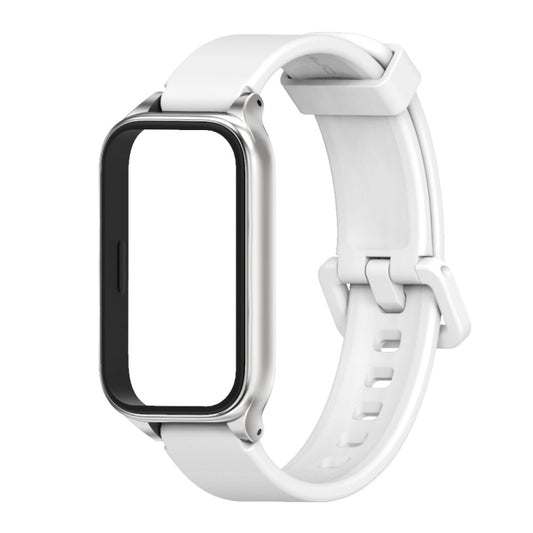 Mijobs Metal Shell Silicone Watch Band, For Xiaomi Smart Band 9 Active / Redmi Band 3