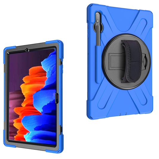 For Samsung Galaxy Tab S7 Plus Shockproof Colorful Silicone + PC Protective Case with Holder & Shoulder Strap & Hand Strap, For Samsung Galaxy Tab S8+ / Tab S8 Plus / Tab S7 FE / Tab S7+