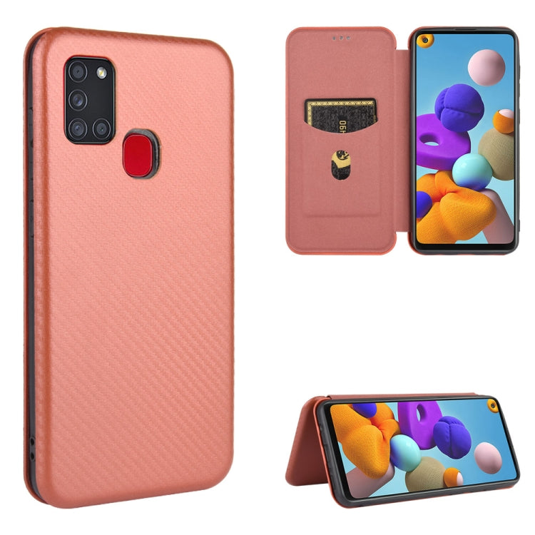 Carbon Fiber Texture Magnetic Horizontal Flip TPU + PC + PU Leather Case with Card Slot, For Samsung Galaxy Note10, For Samsung Galaxy Note10 Plus, For Samsung Galaxy Note20 Ultra, For Samsung Galaxy Note20, For Samsung Galaxy A21s
