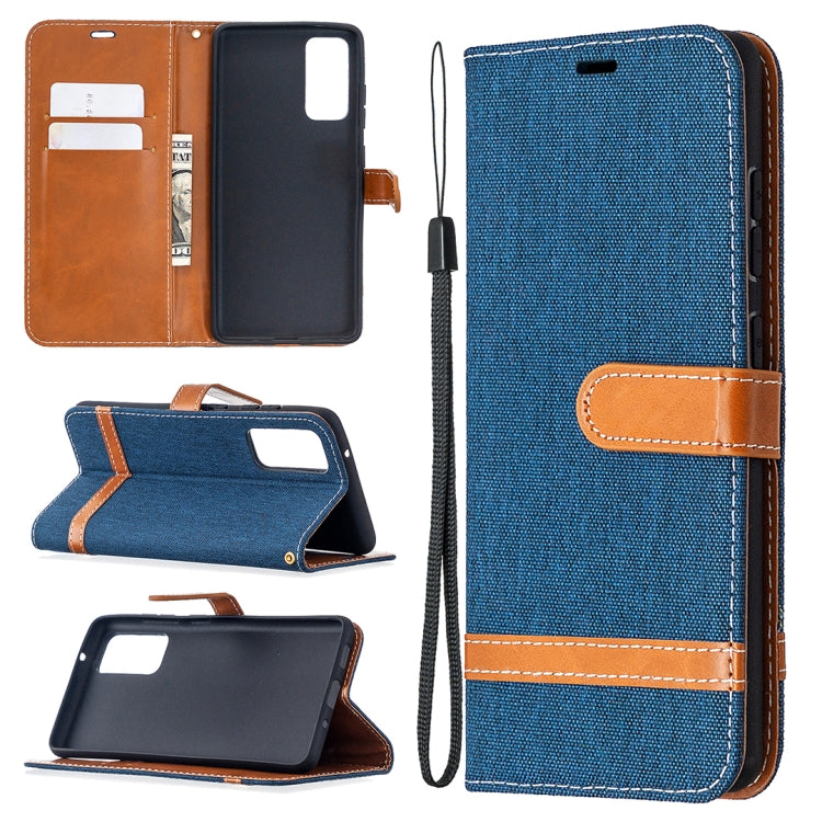 Color Matching Denim Texture Horizontal Flip Leather Case with Holder & Card Slots & Wallet & Lanyard, For Galaxy S20 FE 5G / S20 Lite
