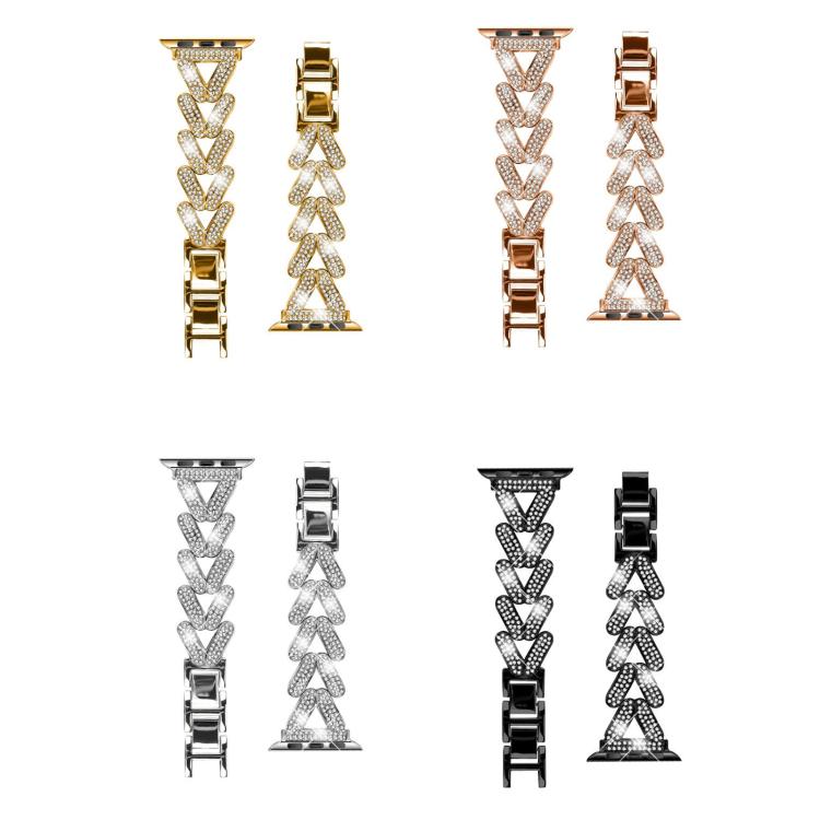 xDfind Small Twist Diamond Metal Watch Band, For Apple Watch 42 / 44 / 45 / 46 / 49mm 20mm, For Apple Watch 38 / 40 / 41 / S10 42mm 20mm