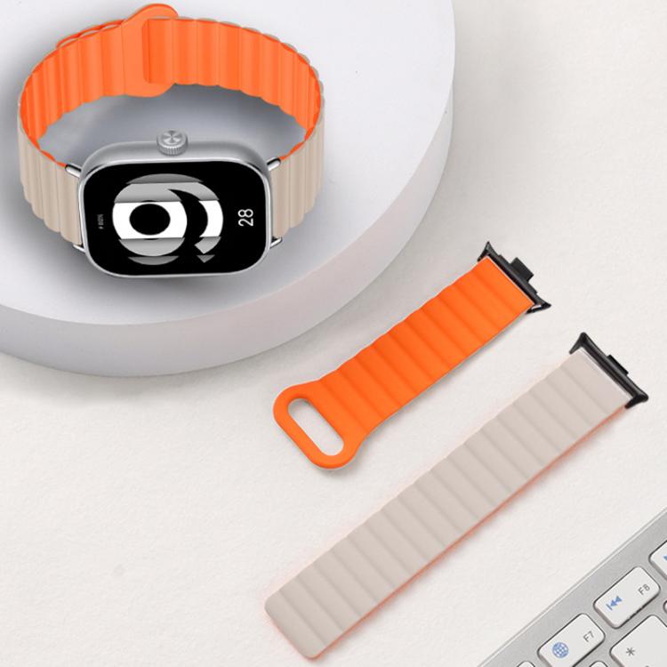 Solid Color Reverse Buckle Magnetic Silicone Watch Band, For Xiaomi Band 10 Pro / Redmi Watch 6 / 5