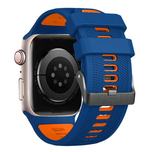 Mesh Textured Two Color Silicone Watch Band, For Apple Watch 46mm / 49mm / 45mm / 44mm