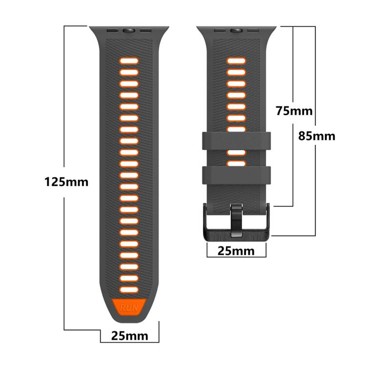 Mesh Textured Two Color Silicone Watch Band, For Apple Watch 46mm / 49mm / 45mm / 44mm