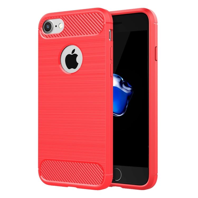 For iPhone 8 & 7 Brushed Texture Fiber TPU Rugged Armor Protective Case, For iPhone 8 & 7, For 8 & 7