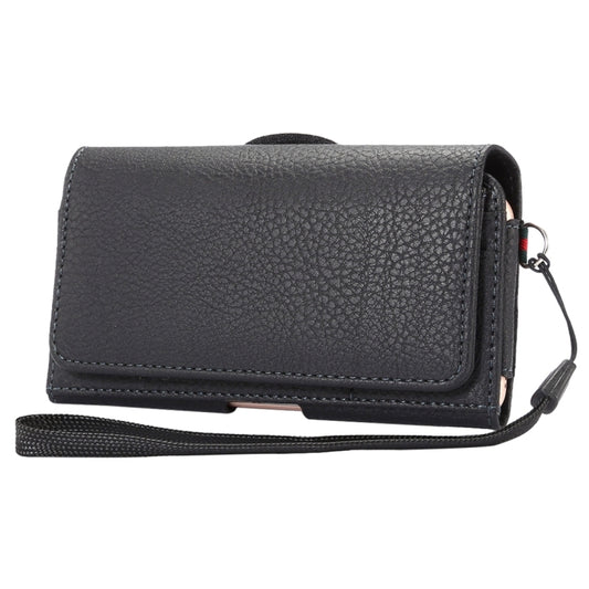 Universal Litchi Texture Vertical Flip Thwartwise PU Leather Case / Waist Bag with Back Splint & Card Slots & 15cm Lanyard for iPhone 8 & 7 & 6s & 6, Galaxy SIV & SIII, Xiaomi Redmi 3 & 3X, Size: 14.3 x 7.5 x 1.5 cm