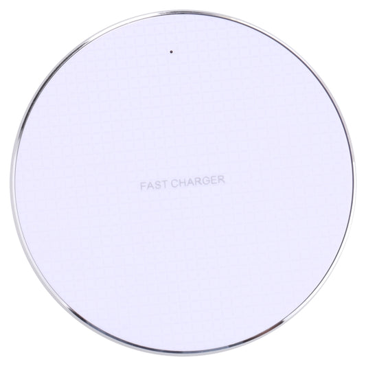 10W QI Plaid Pattern Round Metal Wireless Charger, 10W Metal