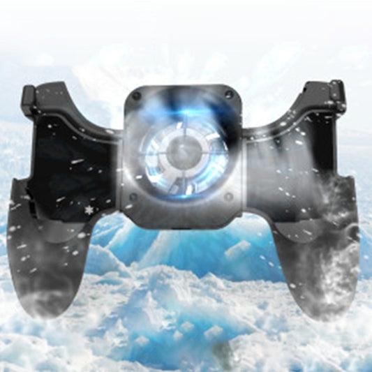 S-02 Six-finger Linkage Cool Wind Cooling Mobile Phone Gamepad with Bracket, Suitable for 4.7-6.5 inch Mobile Phones, Cool Wind Cooling