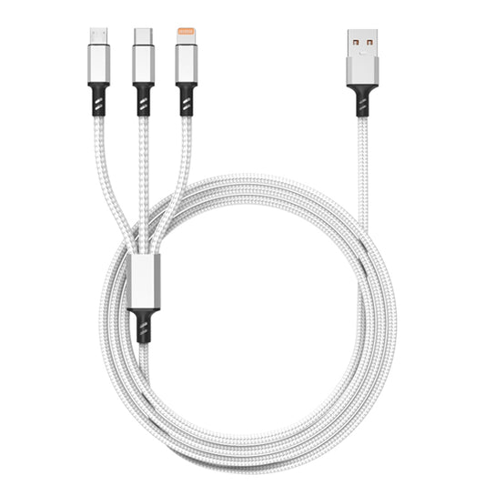 Orange Plug 3A 3 in 1 USB to Type-C / 8 Pin / Micro USB Fast Charging Cable, Cable Length: 1.2m, Orange Plug (Red), Orange Plug (Silver), Orange Plug (Black), Orange Plug (Blue)