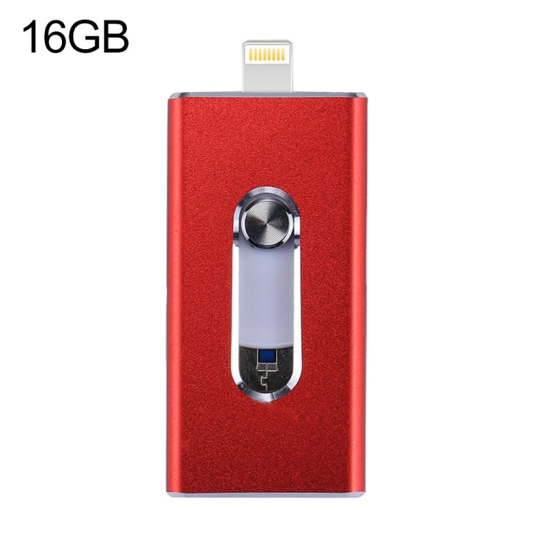 RQW-02 3 in 1 USB 2.0 & 8 Pin & Micro USB 16GB Flash Drive, RQW-02 Silver, RQW-02 Black, RQW-02 Gold, RQW-02 Blue, RQW-02 Red