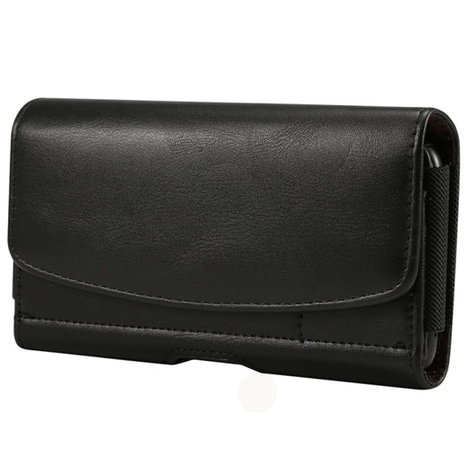 Lambskin Elastic Band Men 5.7-6.0 Inch Mobile Phone Universal Hanging Waist Leather Case with Card Slot, For iPhone XS Max / 8 Plus / 7 Plus / Honor 8X and Other 5.7-6.0 Inch Mobile Phones