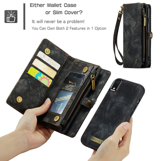 For iPhone XR CaseMe Detachable Multifunctional Horizontal Flip Leather Case with Card Slot & Holder & Zipper Wallet & Photo Frame, For iPhone XR, For iPhone XR