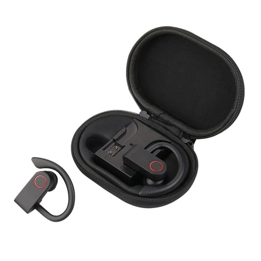 JHO-A9 TWS Wireless Hanging Ear Type Bluetooth Earphone with Charging + Storage Integrated Zipper Bag, Support Voice Control, JHO-A9