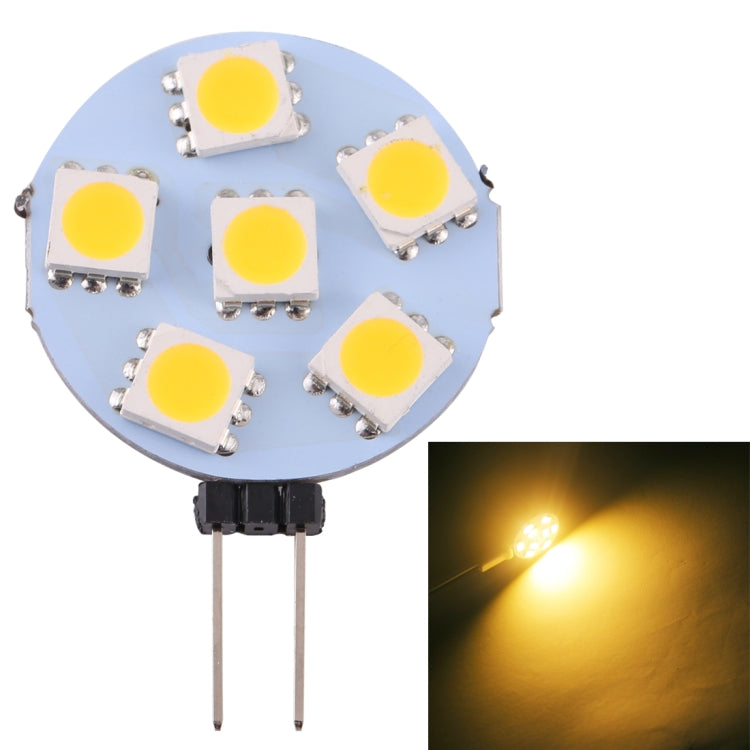 G4 6 LEDs SMD 5050 72LM 2800-3200K Stepless Dimming Energy Saving Light Pin Base Lamp Bulb, DC 12V, G4 6LEDs SMD 5050 72LM, G4 6 LEDs SMD 5050 72LM