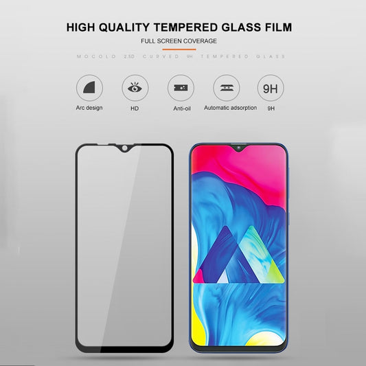 mocolo 0.33mm 9H 2.5D Full Glue Silk Print Tempered Glass Film for Galaxy M10, For Galaxy M10