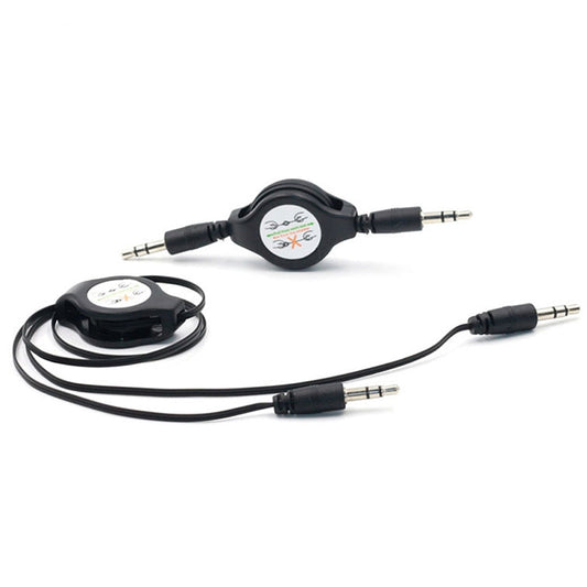 3.5mm Retractable Aux Audio Cable, Compatible with Phones, Tablets, Headphones, MP3 Player, Car/Home Stereo & More, Length: 11cm to 80cm