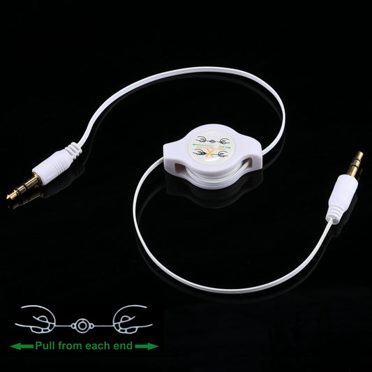 Aux Audio Cable 3.5mm Male to Male Retractable Cord, Compatible with Phones, Tablets, Headphones, MP3 Player, Car/Home Stereo & More, Length: 11cm to 80cm
