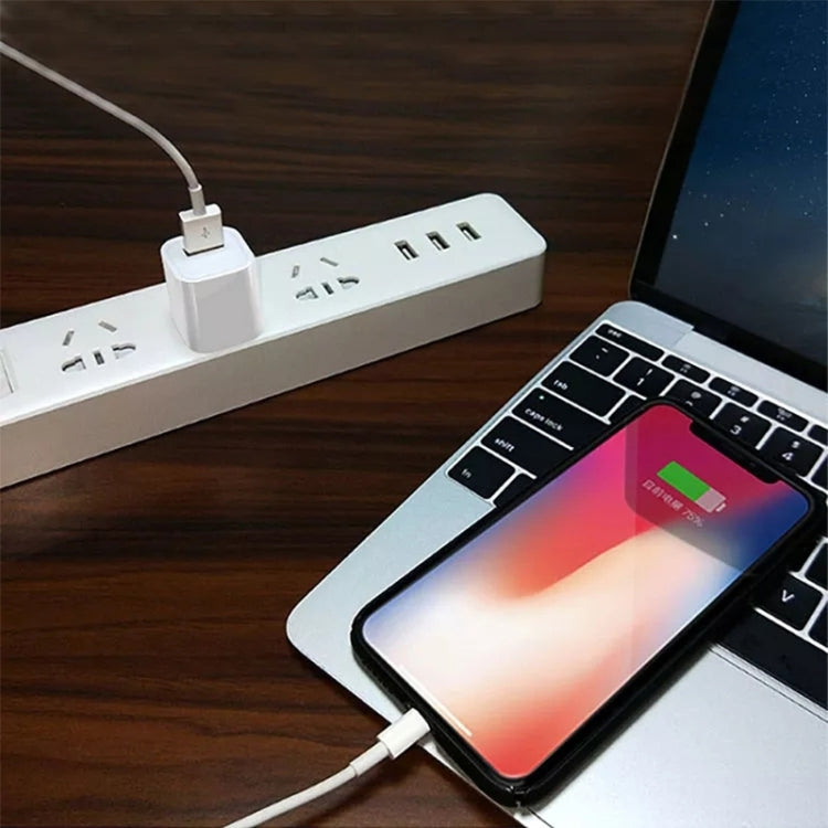 2 in 1 5V 1A US Plug Travel Charger Adapter with 1m 8-pin Cable For iPhone