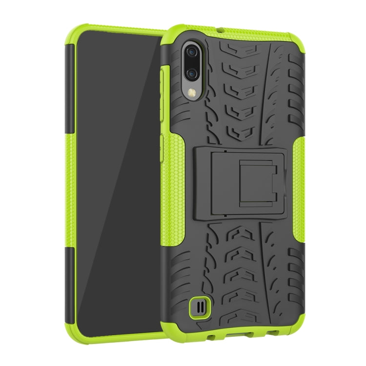 Shockproof PC + TPU Tire Pattern Case for Galaxy M10, with Holder