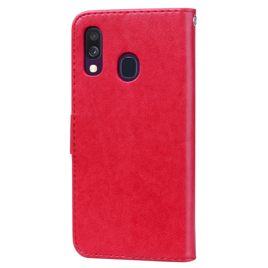Rose Embossed Horizontal Flip PU Leather Case for Galaxy A40, with Holder & Card Slots & Wallet, For Samsung Galaxy A40