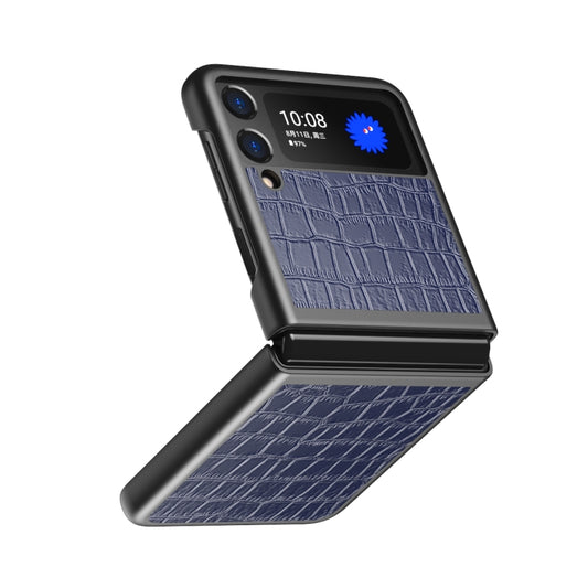 For Samsung Galaxy Z Flip Crocodile Texture Leather Folding Protective Case, For Samsung Galaxy Z Flip