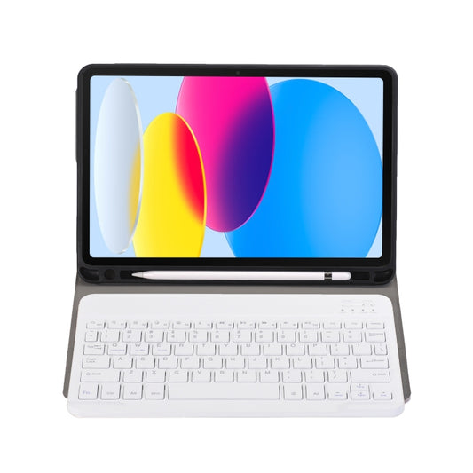 For iPad 11 2025 / 10th Gen 10.9 2022 A10B Lambskin Texture Ultra-thin Bluetooth Keyboard Leather Tablet Case with Pen Slot, A10B
