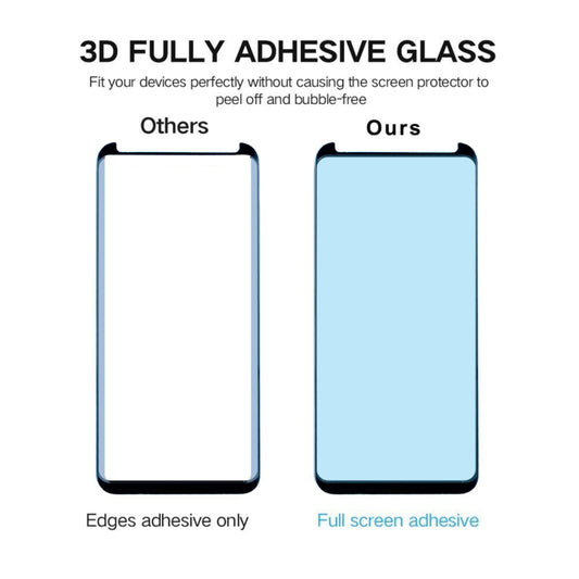For Galaxy S9+ 0.33mm 9H Surface Hardness 3D Curved Edge Anti-scratch Non-full Screen HD Fully Adhesive Glass Screen Protector, For Galaxy S9+ Fully Adhesive