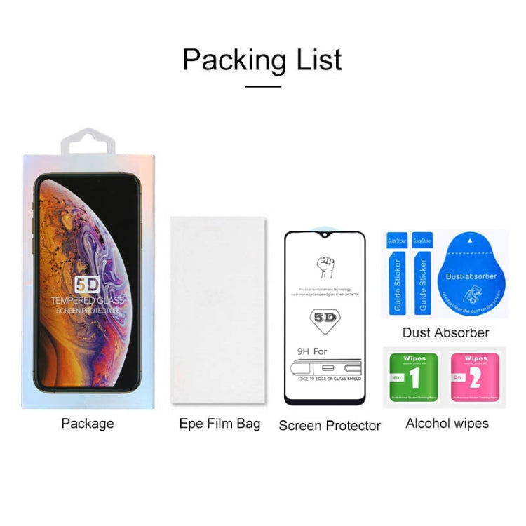 9H 5D Full Glue Full Screen Tempered Glass Film for Galaxy A10 / M10, For Galaxy A10 / M10 (1 PC)