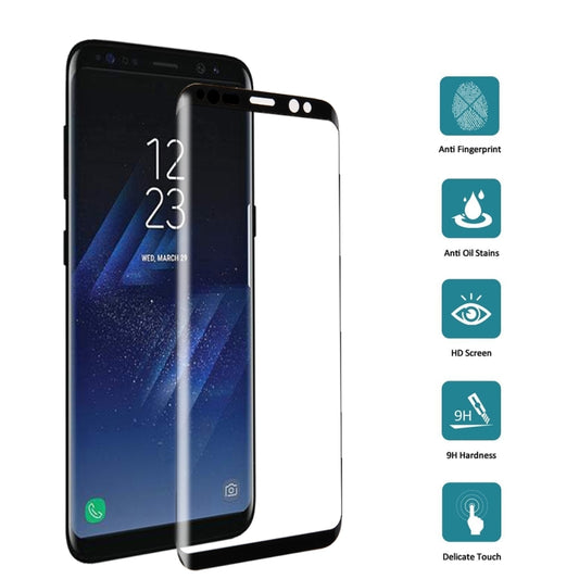 For Galaxy S8+ / G955 0.26mm 9H Surface Hardness 3D Curved Silk-screen Full Screen Tempered Glass Screen Protector with Fully Adhesive, For Galaxy S8+ / G955 Adhesive