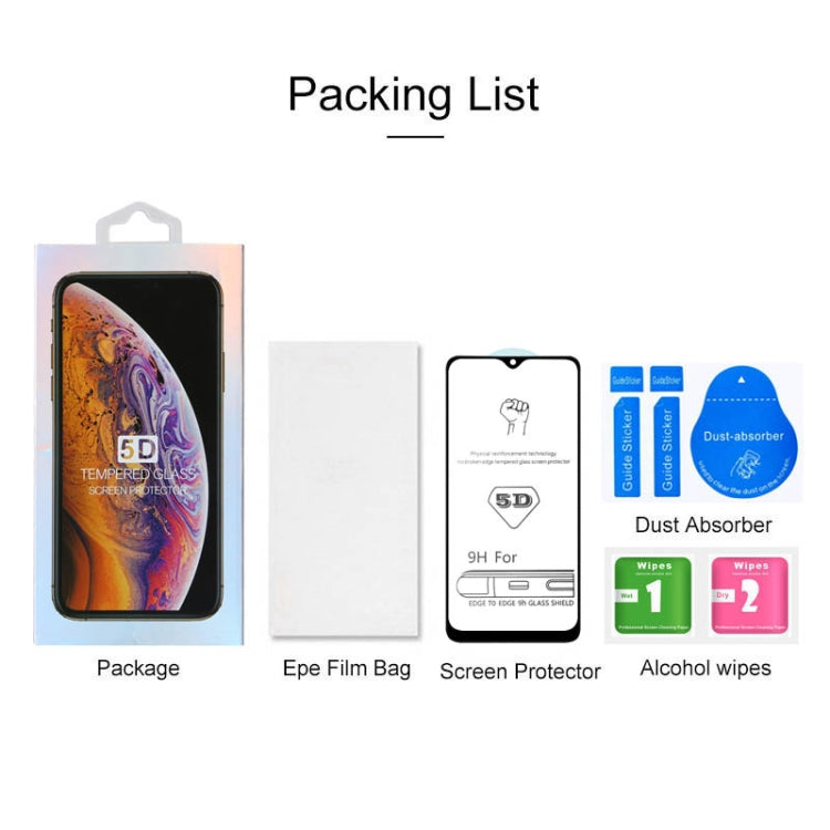 For Galaxy A30s 9H 5D Full Glue Full Screen Tempered Glass Film, For Galaxy A30s(1 PC)