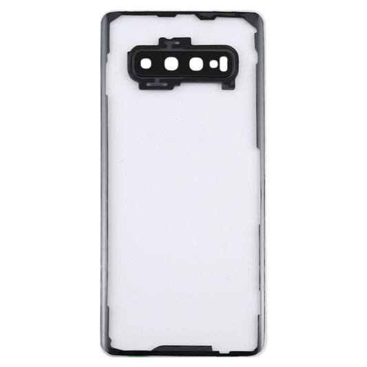 For Samsung Galaxy S10+ SM-G9750 G975F Transparent Battery Back Cover with Camera Lens Frame, For Galaxy S10+