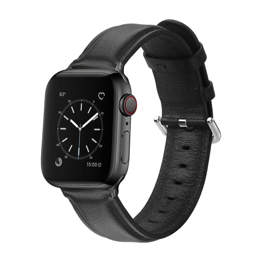 For Apple Watch Series 5 & 4 44mm 3 & 2 & 1 42mm Round Hole Leather Strap