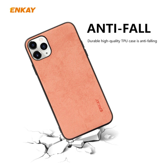 For iPhone 11 Pro Max ENKAY ENK-PC0302 2 in 1 Business Series Fabric Texture PU Leather + TPU Soft Slim Case Cover & 0.26mm 9H 2.5D Tempered Glass Film, For iPhone 11 Pro Max