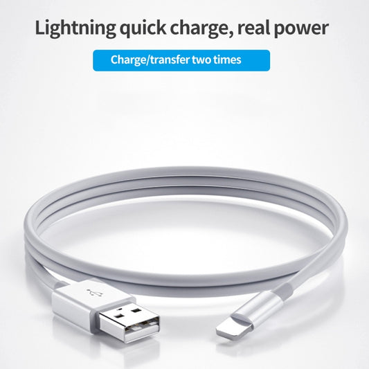 XJ-017 3A USB Male to 8 Pin Male Fast Charging Data Cable, Length: 1m, 1m