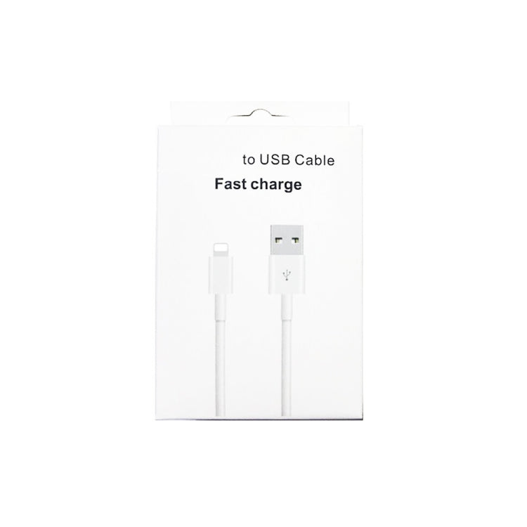 XJ-017 3A USB Male to 8 Pin Male Fast Charging Data Cable, Length: 1m, 1m